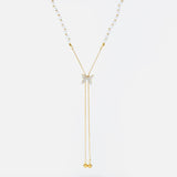 316L Stainless Steel Butterfly Pearl Long Pendant Necklace For Women