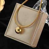 316L Steel Chain Choker Pendant Necklace for Women