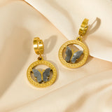 316L Stainless Steel Flower Pearl Butterfly Earrings Girl Ear Jewelry