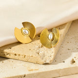 316L Stainless Steel Flower Pearl Butterfly Earrings Girl Ear Jewelry