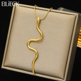 316L Stainless Steel Snake Pendant Necklace For Women Girl