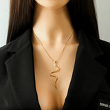 316L Stainless Steel Snake Pendant Necklace For Women Girl