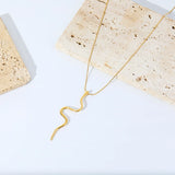 316L Stainless Steel Snake Pendant Necklace For Women Girl