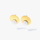 316L Stainless Steel Big Pearl Stud Earrings for Women