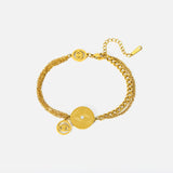 316L Stainless Steel Eye Charm Bracelet For Women Multi-layer Chains