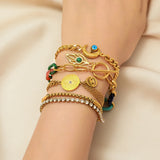 316L Stainless Steel Eye Charm Bracelet For Women Multi-layer Chains