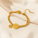 316L Stainless Steel Eye Charm Bracelet For Women Multi-layer Chains