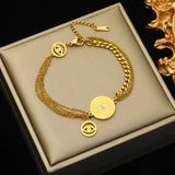 316L Stainless Steel Eye Charm Bracelet For Women Multi-layer Chains
