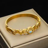 316L Stainless Steel Eye Roman Numerals Bangles For Women Girl Bracelets