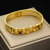 316L Stainless Steel Eye Roman Numerals Bangles For Women Girl Bracelets