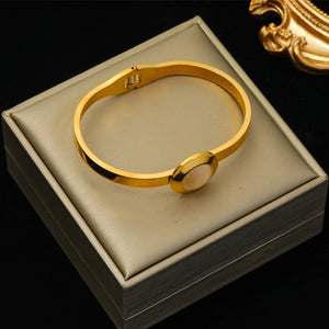 316L Stainless Steel Eye Roman Numerals Bangles For Women Girl Bracelets