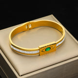 316L Stainless Steel Eye Roman Numerals Bangles For Women Girl Bracelets
