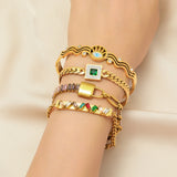 316L Stainless Steel Eye Roman Numerals Bangles For Women Girl Bracelets