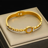 316L Stainless Steel Eye Roman Numerals Bangles For Women Girl Bracelets