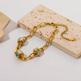 316L Stainless Steel Circle Charm Bracelet for Women Girl