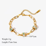 316L Stainless Steel Circle Charm Bracelet for Women Girl
