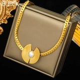 316L Stainless Steel Geometric Pearl Chokers Necklace For Women Girl