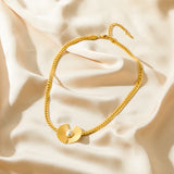 316L Stainless Steel Geometric Pearl Chokers Necklace For Women Girl