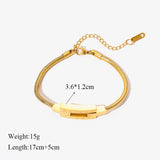 316L Stainless Steel Geometric Roman Numerals Bracelet for Women Girl