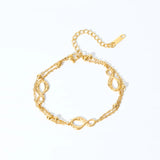316L Stainless Steel Geometric Symbols Charm Bracelet For Women Girl