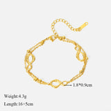 316L Stainless Steel Geometric Symbols Charm Bracelet For Women Girl