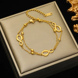 316L Stainless Steel Geometric Symbols Charm Bracelet For Women Girl