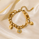 316L Stainless Steel Circle Charms Bracelet For Women Non-fading Bangles