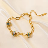 316L Stainless Steel Circle Charms Bracelet For Women Non-fading Bangles