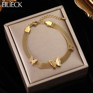 316L Stainless Steel Butterfly Charm Bracelet