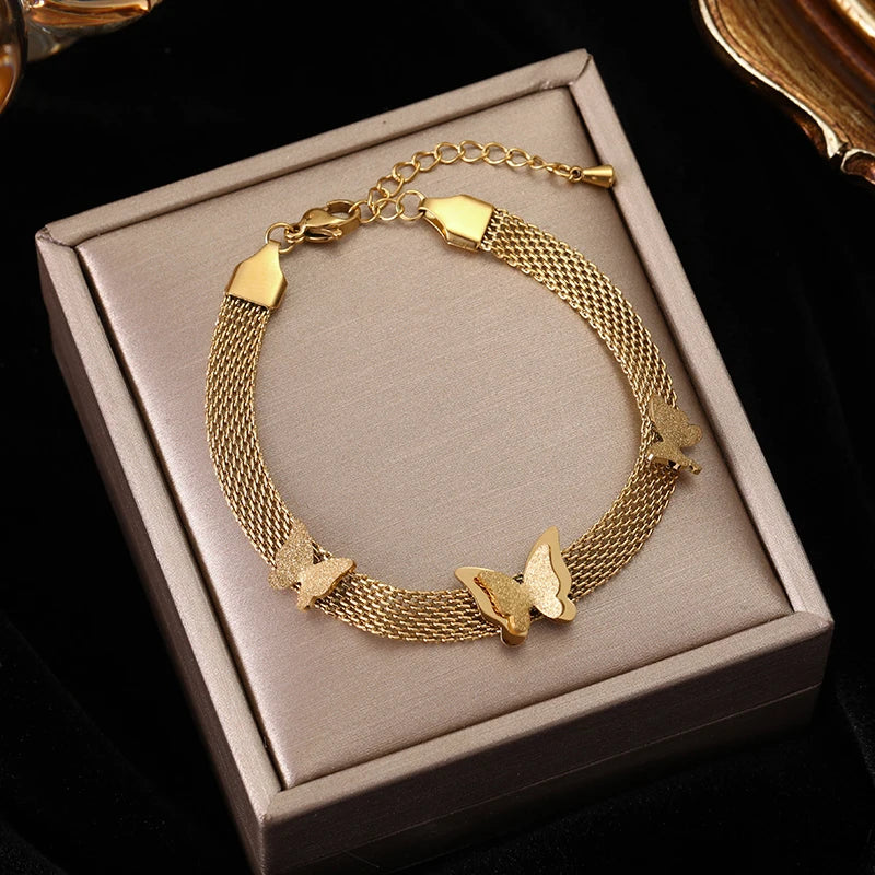 316L Stainless Steel Butterfly Charm Bracelet