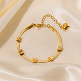 316L Stainless Steel Butterflys Flowers Chain Bracelet
