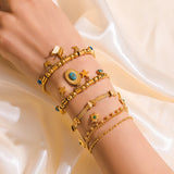 316L Stainless Steel Butterflys Flowers Chain Bracelet
