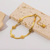 316L Stainless Steel Butterflys Flowers Chain Bracelet