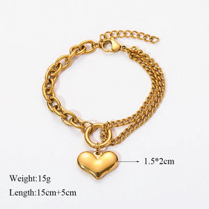 316L Stainless Steel Charm Bracelet For Women Girl Lady Bangles