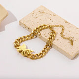 316L Stainless Steel Charm Bracelet For Women Girl Lady Bangles