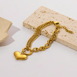 316L Stainless Steel Charm Bracelet For Women Girl Lady Bangles