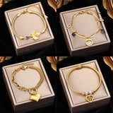 316L Stainless Steel Charm Bracelet For Women Girl Lady Bangles