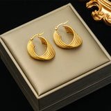 316L Stainless Steel Geometric Twist Earrings For Women