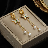 316L Stainless Steel Long Tassel Drop Earrings for Women