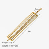 316L Stainless Steel Multi-layer Chain Bracelet For Women Girl