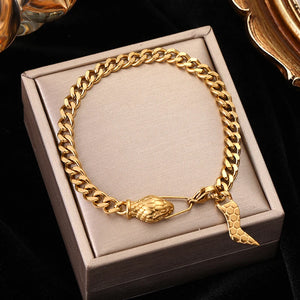 316L Snake Head Charm Bracelet For Women Girl
