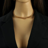 316L Stainless Steel Thick Chain Choker Necklace Bracelet Set for Women