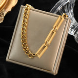 316L Stainless Steel Thick Chain Necklace Women Punk Hip-Hop Jewelry Party
