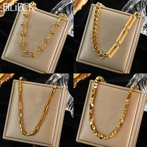 316L Stainless Steel Thick Chain Necklace Women Punk Hip-Hop Jewelry Party