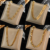 316L Stainless Steel Thick Chain Necklace Women Punk Hip-Hop Jewelry Party