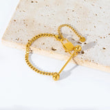 Gold-plated Lock Ball Bangle Bracelet For Women Girl