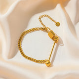 Gold-plated Lock Ball Bangle Bracelet For Women Girl