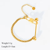 Gold-plated Lock Ball Bangle Bracelet For Women Girl