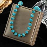 316L Stainless Steel Green Stone Necklace Bead String Women's Vacation Jewelry