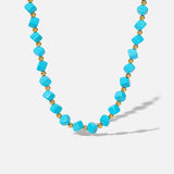 316L Stainless Steel Green Stone Necklace Bead String Women's Vacation Jewelry